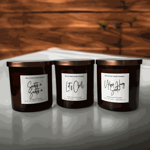 Men of R&B Luxury Scented Candle Set Wick and Glow Candle Company™  Candles