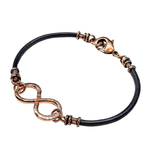 Men’s Copper Infinity Swivel Bracelet – 10 Gauge Hammered Copper Rod | Made in USA Alexa Martha Designs  Bracelet/Bangle