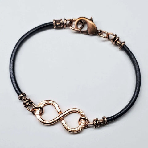 Men’s Copper Infinity Swivel Bracelet – 10 Gauge Hammered Copper Rod | Made in USA Alexa Martha Designs  Bracelet/Bangle
