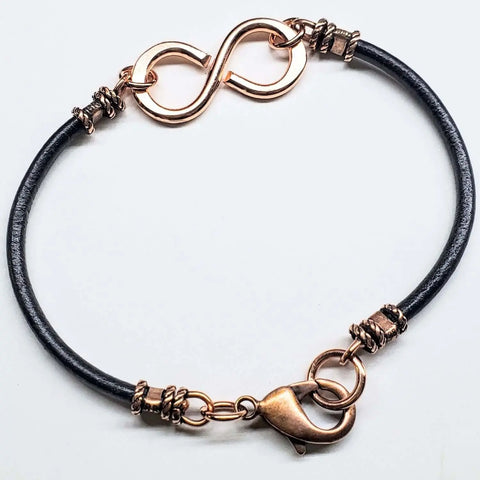 Men’s Copper Infinity Swivel Bracelet – 10 Gauge Hammered Copper Rod | Made in USA Alexa Martha Designs  Bracelet/Bangle