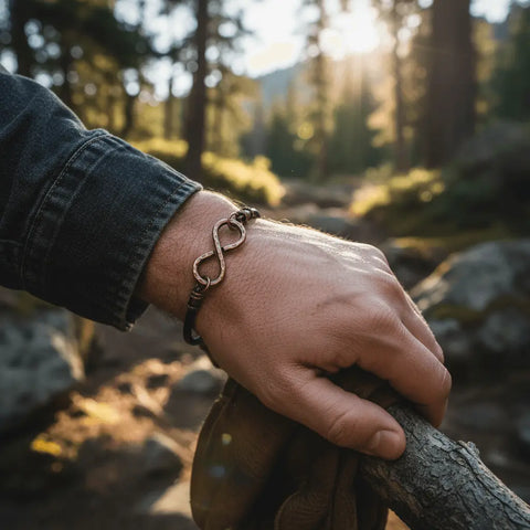 Men’s Copper Infinity Swivel Bracelet – 10 Gauge Hammered Copper Rod | Made in USA Alexa Martha Designs  Bracelet/Bangle