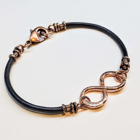 Men’s Copper Infinity Swivel Bracelet – 10 Gauge Hammered Copper Rod | Made in USA Alexa Martha Designs  Bracelet/Bangle