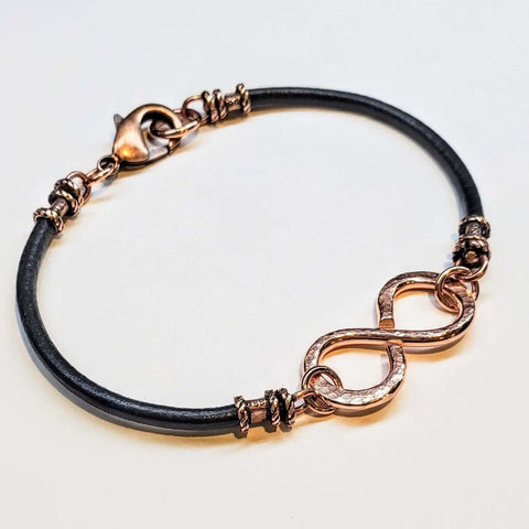 Men’s Copper Infinity Swivel Bracelet – 10 Gauge Hammered Copper Rod | Made in USA Alexa Martha Designs  Bracelet/Bangle