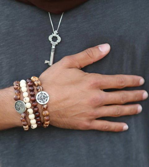 Men’s Eco-Friendly Acai Seeds Bracelet – Handmade Recycled Pewter Jewelry | Sustainable Style Made in USA Whitney Howard Designs 