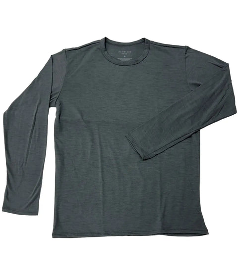 Men's Merino Wool Crew Neck Long Sleeve Shirt – Soft Breathable | Manufactured in USA Ramblers Way  Mens Tops
