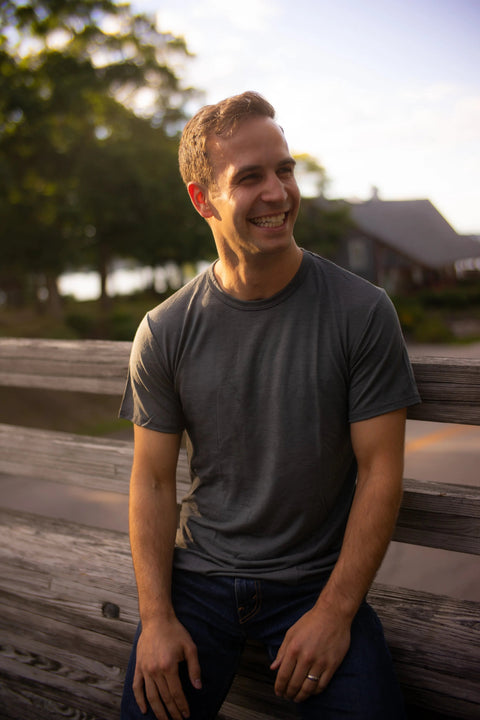 Men's Merino Wool Crew Neck Short Sleeve Shirt – Manufactured in USA Ramblers Way  Mens Tops