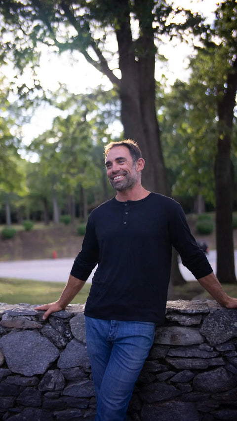 Men's Merino Wool Henley Long Sleeve Shirt – Soft Breathable Black | Manufactured in USA Ramblers Way  Mens Tops