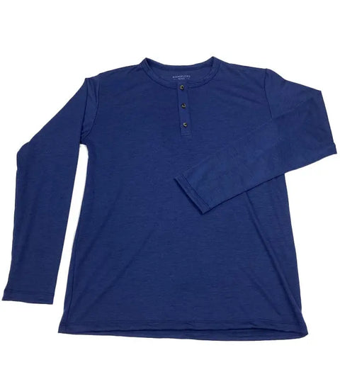 Men's Merino Wool Henley Long Sleeve Shirt – Soft Breathable Black | Manufactured in USA Ramblers Way  Mens Tops