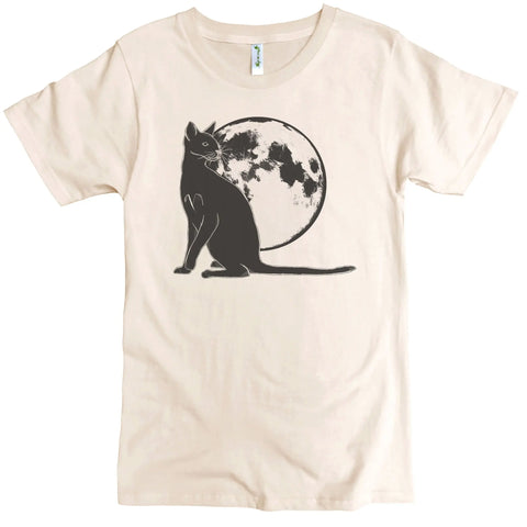 Men’s Organic Cotton Black Cat Moon Graphic T-Shirt – Made in USA Spiritex | Sustainable Apparel  Men's Graphic Tees