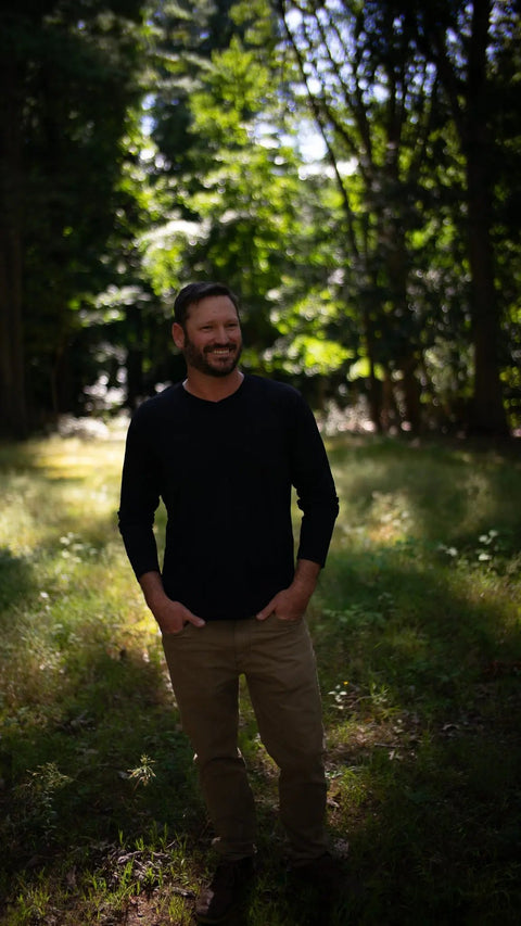 Men's Organic Merino Wool Sweater – Cross Neck Design | Manufactured in USA Ramblers Way  Mens Tops