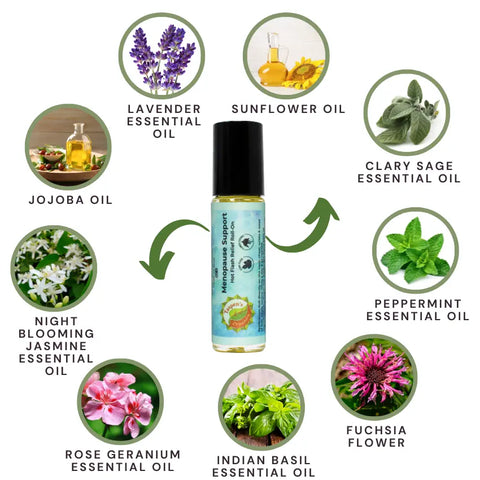 Menopause Hot Flash Relief Roll-On – Natural Essential Oil Blend | Made in USA Taspen's Organics 