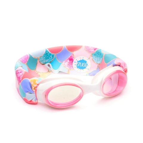 Mermaid Swim Goggles With Tangle-Free Mermaid Scale Strap – Kids to Adults Fit – Anti-Fog Pink Lenses | Assembled in USA Splash Place  Swim Goggles