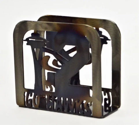 Metal Napkin Holder – Handcrafted Fan Scene Design | Made in USA Durable Steel Kitchen Decor Knights Home Decor  item
