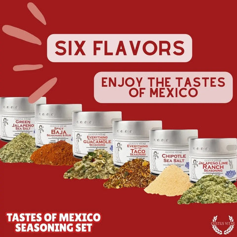 Mexican Spice Blend Gift Set – Artisanal Seasonings Six Pack | Made in USA Gustus Vitae  Collections & Gift Sets