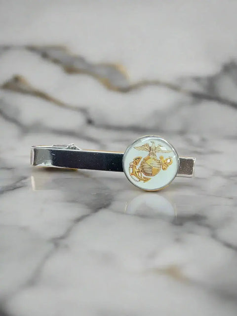 Michelle Marie's Marine Corps Silver EGA Tie Bar Clip | Made in the USA | Stainless Steel | Officially Licensed Michelle Marie Boutique  Tie clips