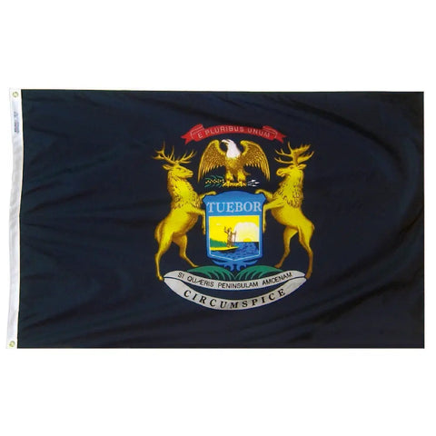 Michigan State Nylon Flag – Durable 200 Denier Outdoor Material with UV-Resistant SolarGuard Dyes | Made in USA Freedom Flag and Pole 