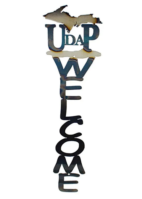 Michigan Upper Peninsula Welcome Sign – Handmade Metal Wall Decor | Rustic Local Pride | Made in USA Knights Home Decor  item
