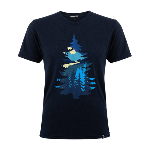 Midnight Blue Lodgepole Pine Graphic T-Shirt – Relaxed Fit Tee | Made in USA Fireside Pine  Men's Shirt