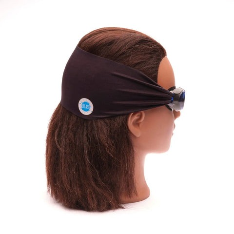 Midnight Swim Goggles – Tangle-Free Black Strap with Blue Anti-Fog Lenses | Splash Place | Assembled in USA Splash Place  Swim Goggles