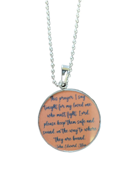 Military Soldier Prayer Pendant Necklace 1.25 Inch – Inspirational Keepsake Jewelry | Made in USA Michelle Marie Boutique  Necklace