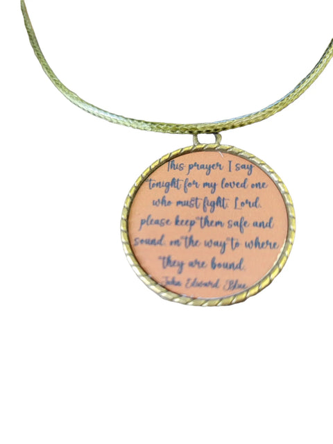 Military Soldier Prayer Pendant Necklace 1.25 Inch – Inspirational Keepsake Jewelry | Made in USA Michelle Marie Boutique  Necklace