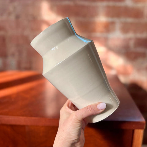 Milky Way 1 | Porcelain Angular Vase 7.75 Inch Height – Minimalist Decorative Flower Vase | Handmade in USA All Muddy 