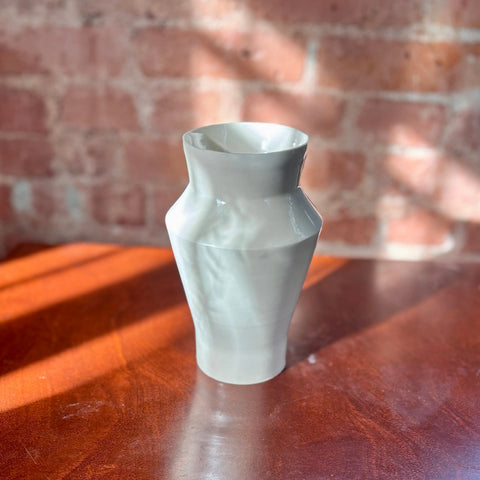Milky Way 1 | Porcelain Angular Vase 7.75 Inch Height – Minimalist Decorative Flower Vase | Handmade in USA All Muddy 