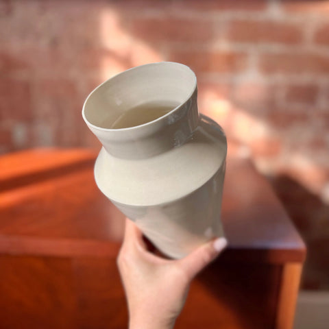 Milky Way 1 | Porcelain Angular Vase 7.75 Inch Height – Minimalist Decorative Flower Vase | Handmade in USA All Muddy 