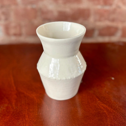 Milky Way 3 | Handcrafted Porcelain Angular Vase 6 Inch Height With White Gloopy Glaze Finish – Minimalist Decor | Made in USA All Muddy 