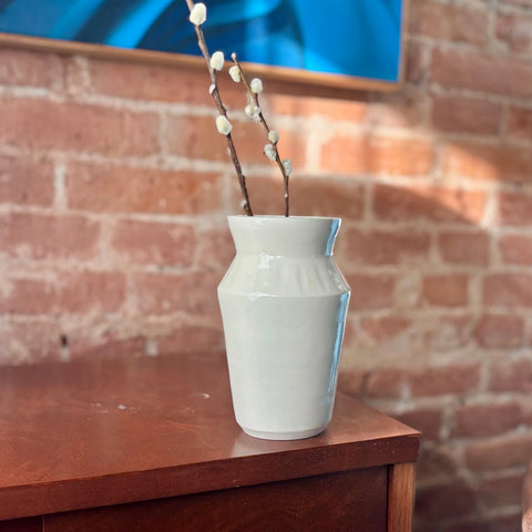 Milky Way 4 | Handcrafted Porcelain Angular Vase 7 Inch Height – Modern Geometric Floral Decor | Made in USA All Muddy 