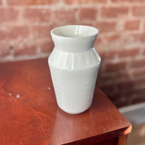 Milky Way 4 | Handcrafted Porcelain Angular Vase 7 Inch Height – Modern Geometric Floral Decor | Made in USA All Muddy 