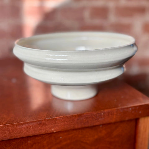 Milky Way 5 | Handcrafted 8 Inch Porcelain Angular Decorative Bowl – Minimalist Ceramic Ikebana Vase | Made in USA All Muddy 
