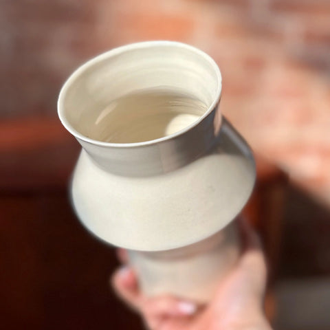 Milky Way 6 | Porcelain Angular Vase 6 Inch Height – Minimalist Floral Decor – Handcrafted Ceramic Vase | Made in USA All Muddy 