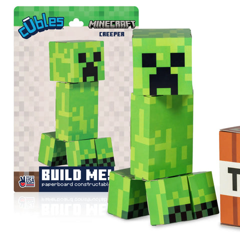 Minecraft Creeper Paperboard Craft Kit 4 Inch Poseable Model – Beginner-Friendly Toy | Made in USA Cubles  Cubles