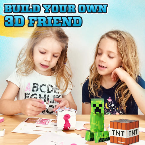 Minecraft Creeper Paperboard Craft Kit 4 Inch Poseable Model – Beginner-Friendly Toy | Made in USA Cubles  Cubles