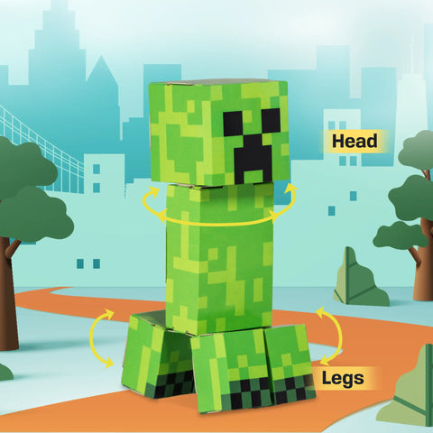 Minecraft Creeper Paperboard Craft Kit 4 Inch Poseable Model – Beginner-Friendly Toy | Made in USA Cubles  Cubles