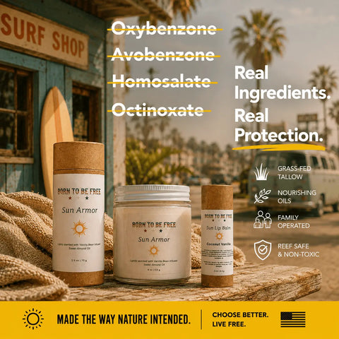 Mineral Sun Protection Bundle – Natural Tallow-Based SPF 30 Sunscreen Set for Face and Body | Made in USA Born to be Free  sunscreen