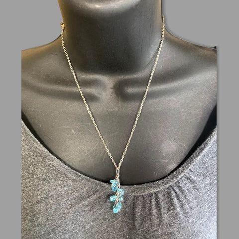 Mini Crystal Cluster Necklace Silver Chain | Adjustable | Sparkling Colors Michelle Marie Boutique  Necklace