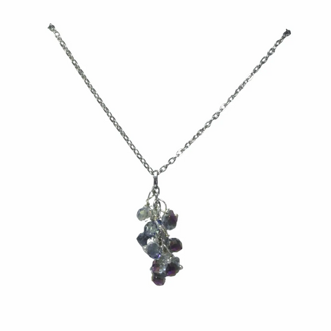 Mini Crystal Cluster Necklace Silver Chain | Adjustable | Sparkling Colors Michelle Marie Boutique  Necklace