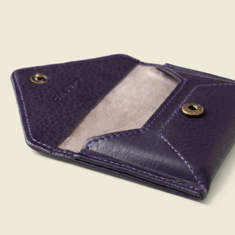 Mini Envelope Card Case Wallet 4.5 Inch Full Grain Leather RFID Secure –  Eggplant | Made in USA by Casupo CASUPO  Envelope Wallet