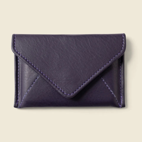 Mini Envelope Card Case Wallet 4.5 Inch Full Grain Leather RFID Secure –  Eggplant | Made in USA by Casupo CASUPO  Envelope Wallet