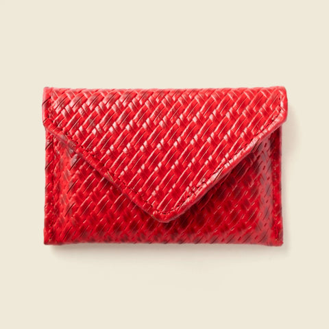 Mini Envelope Wallet With RFID Protection - Red Woven CASUPO  Envelope Wallet
