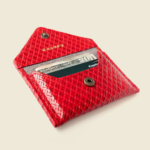 Mini Envelope Wallet With RFID Protection - Red Woven CASUPO  Envelope Wallet