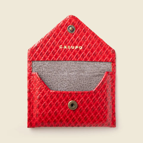 Mini Envelope Wallet With RFID Protection - Red Woven CASUPO  Envelope Wallet