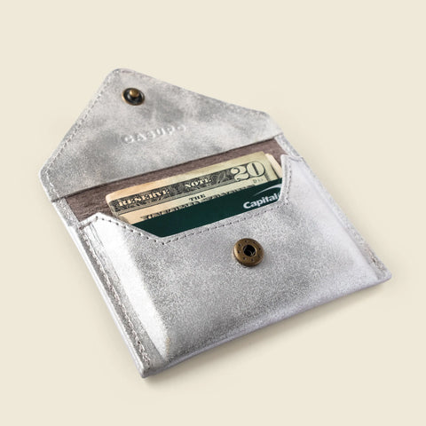 Mini Envelope Wallet With RFID Protection - Silver Glitter CASUPO  Envelope Wallet