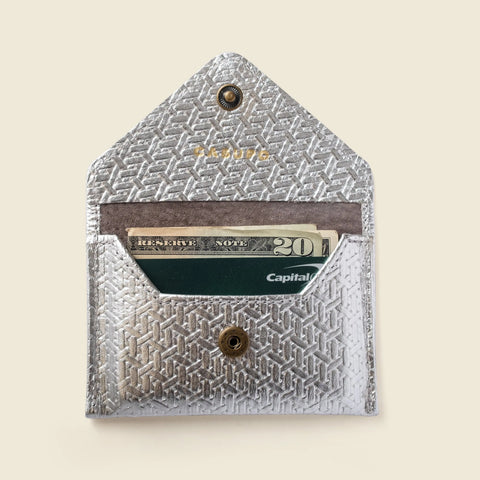Mini Envelope Wallet With RFID Protection - Silver Woven CASUPO  Envelope Wallet