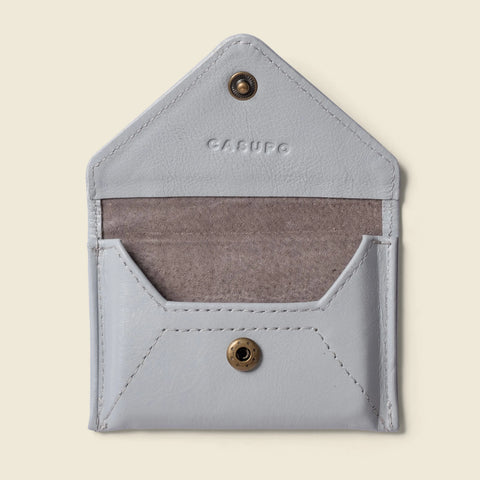 Mini Ice Blue Leather Envelope Card Case Wallet 4.5 Inch – RFID Safe | Handmade in USA CASUPO  Envelope Wallet