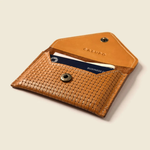 Mini Leather Envelope Tan Wallet 4.5 Inch RFID Protection | Handmade in USA CASUPO  Envelope Wallet