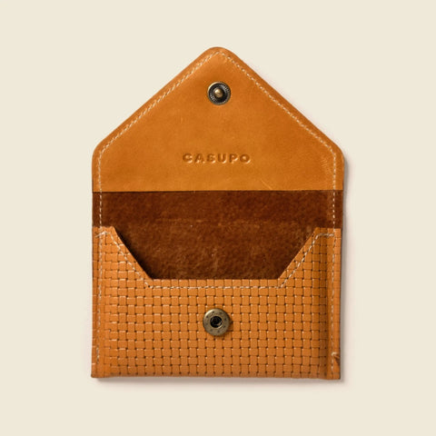 Mini Leather Envelope Tan Wallet 4.5 Inch RFID Protection | Handmade in USA CASUPO  Envelope Wallet