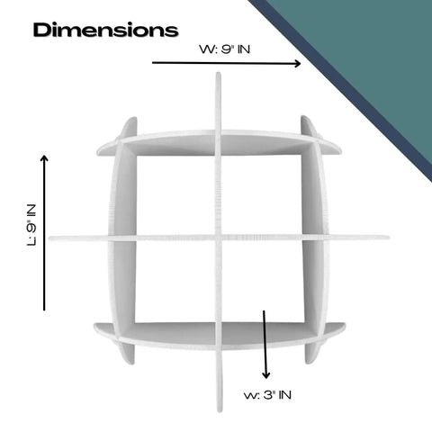 Mini Wall Display Organizer 6-Compartment – White | Made in USA Chatelet Manufacturing 